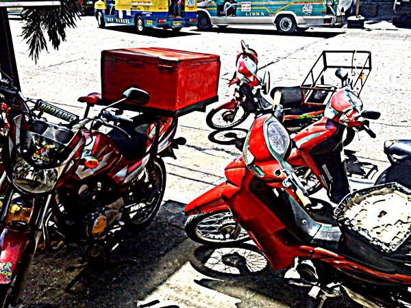 McDonalds motorcycle delivery at MaryMart in Iloilo