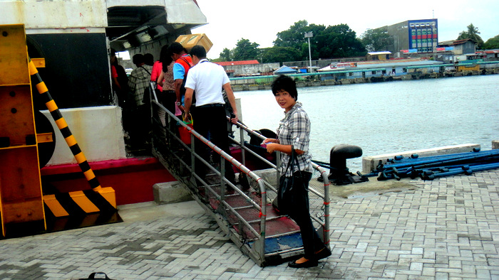 my asawa boarding the supercat ferry to bacolod