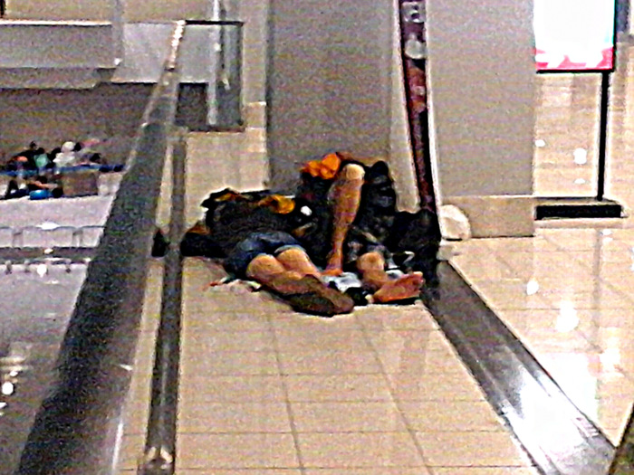 sleeping at Terminal 3, NAIA