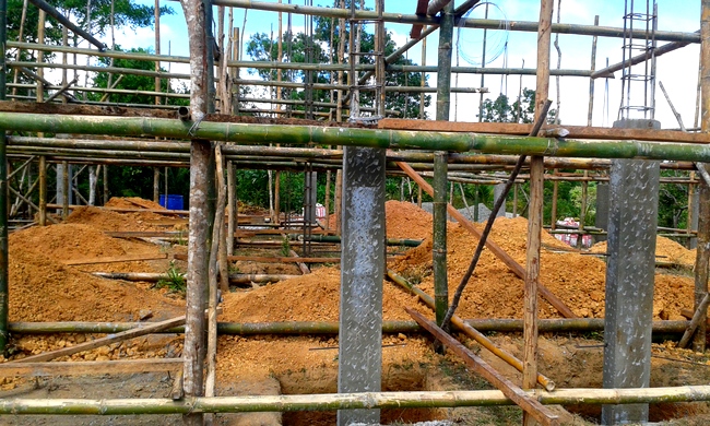 concrete support columns for our new house in guimaras