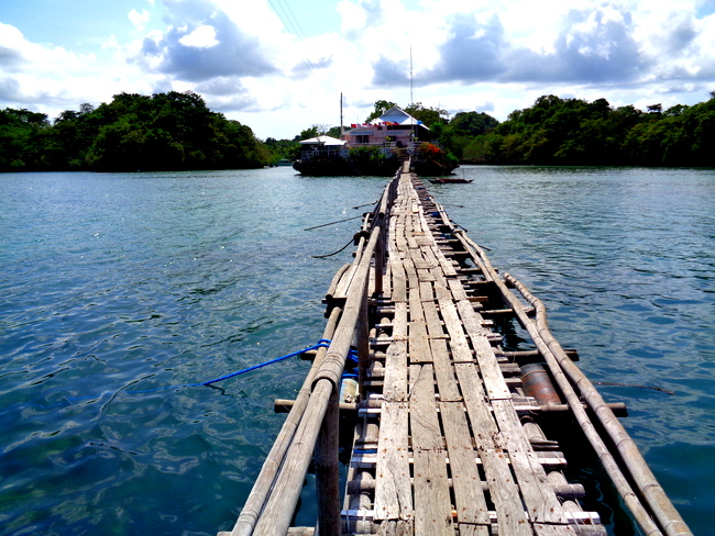 floating bridge at seafdec, guimaras