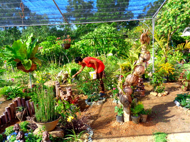 my asawa working in her garden