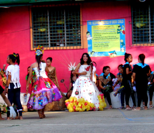 recycled materials used for gown at guimaras fiesta