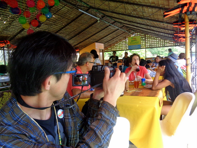 japanese tourist on the loboc river cruise