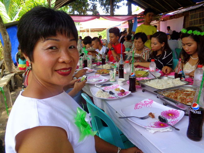 my lovely asawa at the wedding reception in guimaras