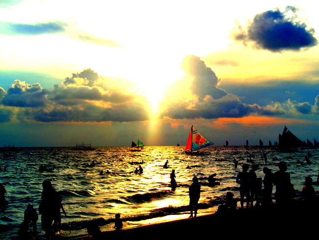 beautiful sunset in boracay