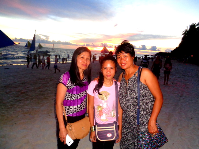 bonding time at sunset on boracay