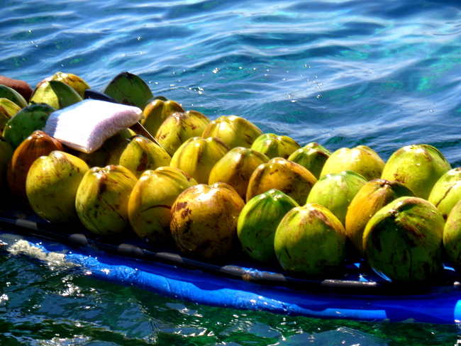 coconut juice on the fly in boracay