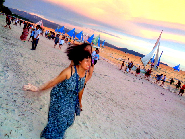 my lovely asawa hits the beach on boracay