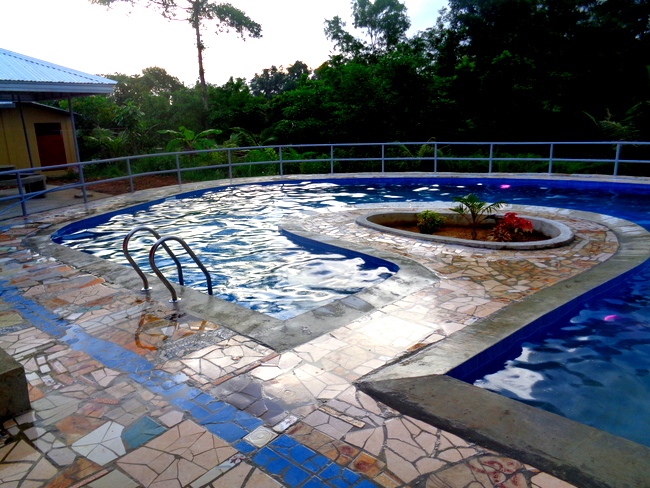 dusk falls on our new pool in the philippines