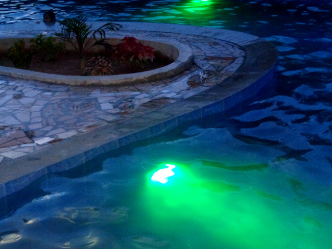 led underwater lights in our new pool in the philippines