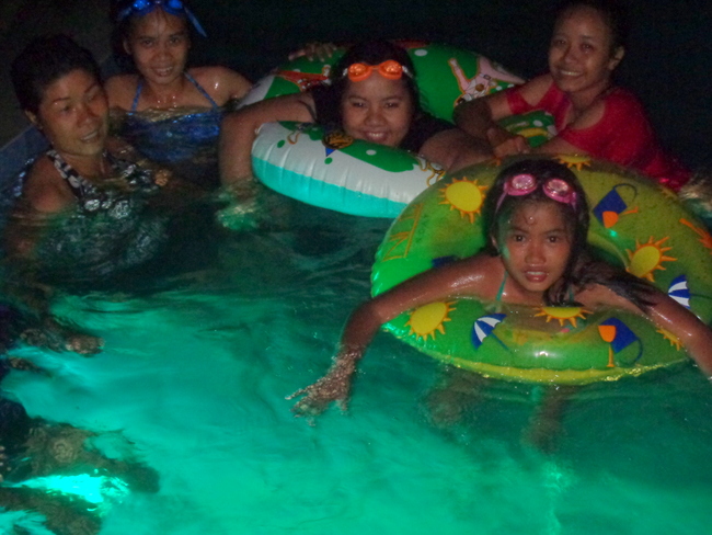 swimming at night in the philippines
