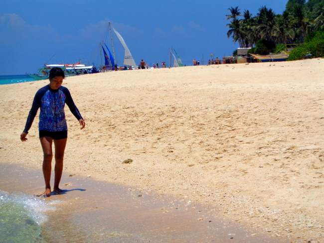 my lovely asawa on puka shell beach boracay