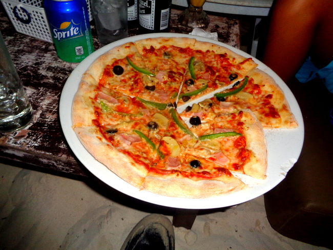 tasty pizza on boracay beach