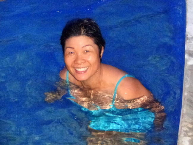 my lovely asawa taking a dip