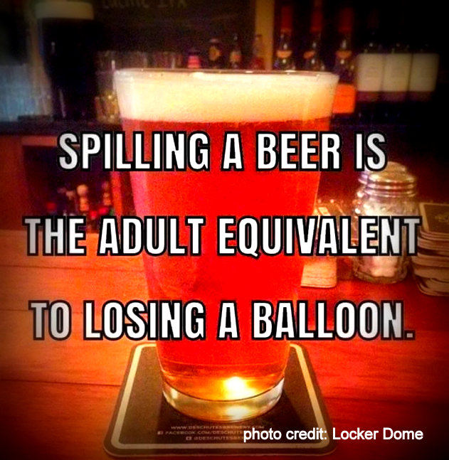 spilling beer